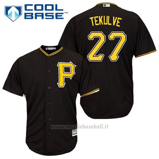 Maglia Baseball Uomo Pittsburgh Pirates Kent Tekulve 27 Nero Alterner Cool Base